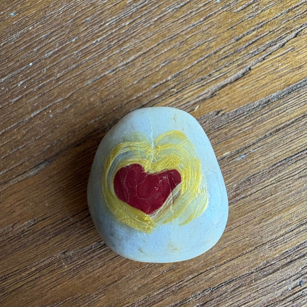 Hand-Painted Heart Rock